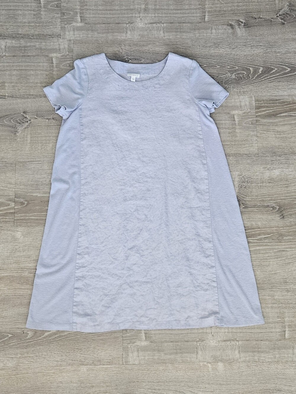 Pure J Jill Mixed Media Linen Tencel Shift Dress Lavender Lagenlook Resort Sz M - Picture 3 of 11